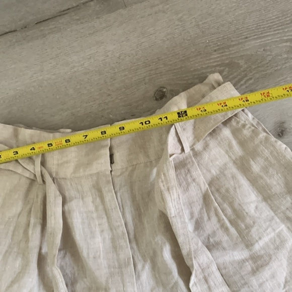 Scarlett poppies The Linen High-Waisted shorts natural beige paper-bag size L - Picture 6 of 11